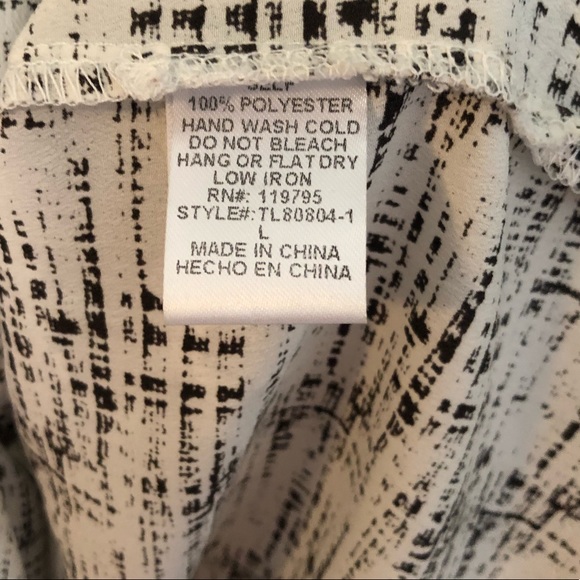 MOON Ivory\Black Print Top/ Tunic - Picture 4 of 6